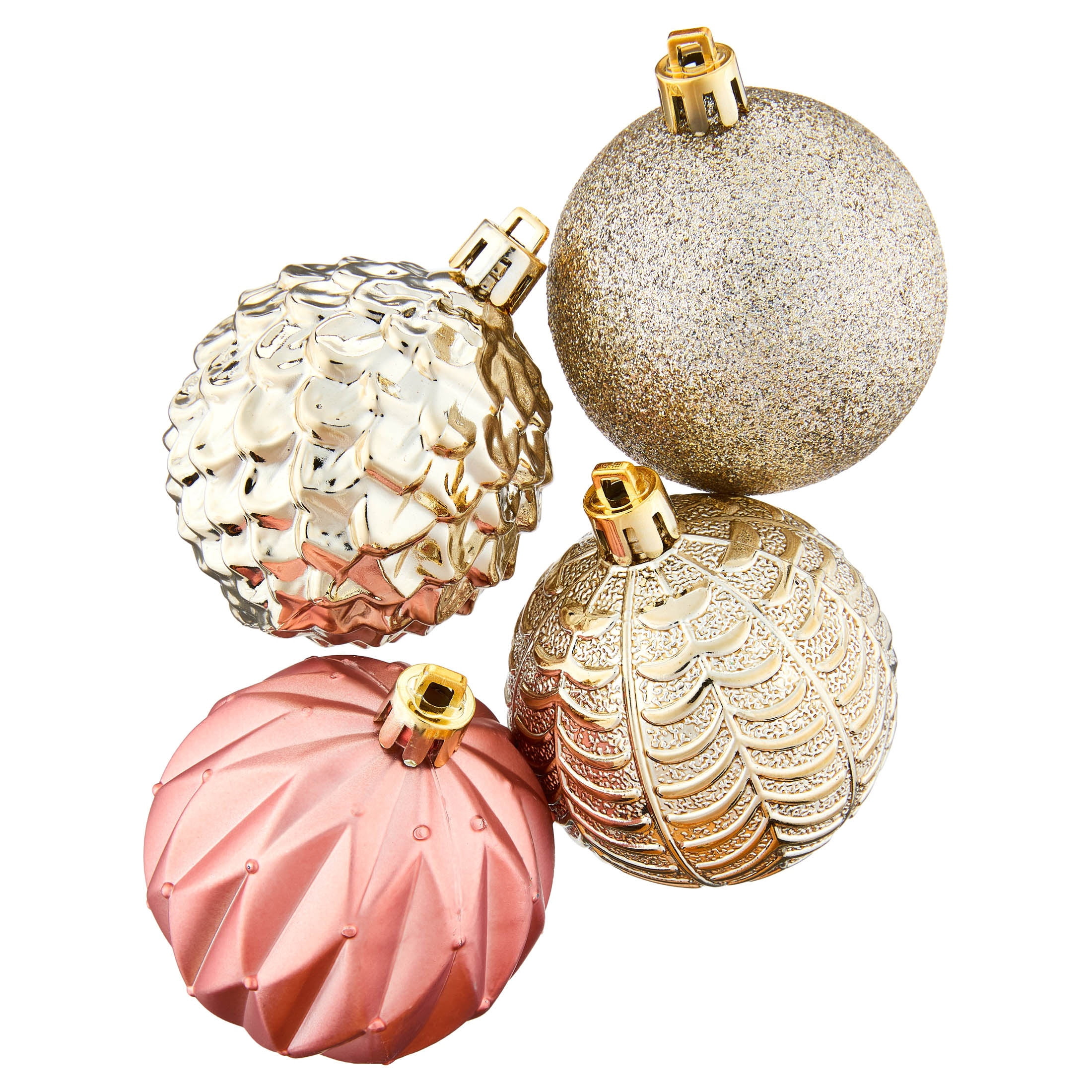 24-Count Blush and Champagne Ball Shatterproof Christmas Ornaments, 2.8", by Holiday Time