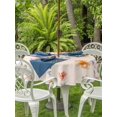 thumbnail image 3 of Outdoor Tablecloth with Umbrella Hole for Patio/Picnic/Party/Camping, Spring Flowers Waterproof Table Cloth Round Cover Washable, Yellow Pink Floral Pastoral Botanical (Dia 54"), 3 of 8