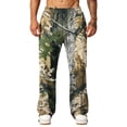 thumbnail image 5 of Camo Wide Leg Jogger Pants for Men Baggy Elastic Drawstring Waist Outdoor Hunting Sweatpants with Side Pockets Brown 2XL, 5 of 7