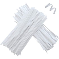1500 Pcs 4.7 Inches Kraft Paper Twist Ties, White Bendable Reusable Bread Ties for Packaging Bag Valentines Gift Electronics Cords
