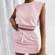 thumbnail image 1 of ICHUANYI Clearance Women's Fashion Solid Casual Short Sleeved Round-Neck Top/Shirt Suit ICHUANYI "ICHUANYI", 1 of 6