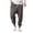 Grey, variant on Migroa Men Linen Drop Crotch Wide Leg Baggy Harem Pants Summer Elastic Waist Jogger Yoga Trousers Chino Joggers for Men Twill Stretch Casual Pants with Pockets Black L