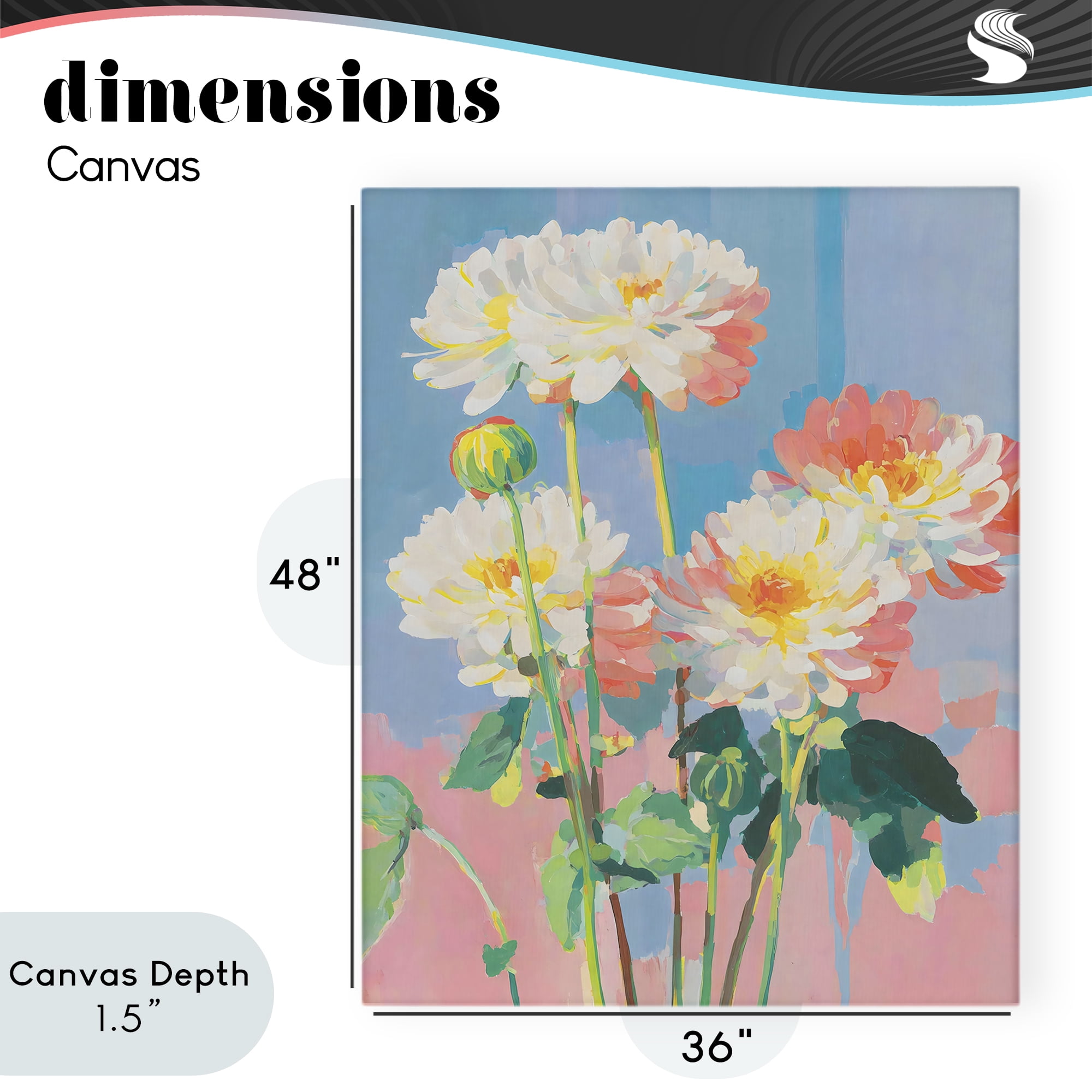 Stupell Industries Colorful Chrysanthemum Impressions Canvas Wall Art, design by Sisi and Seb