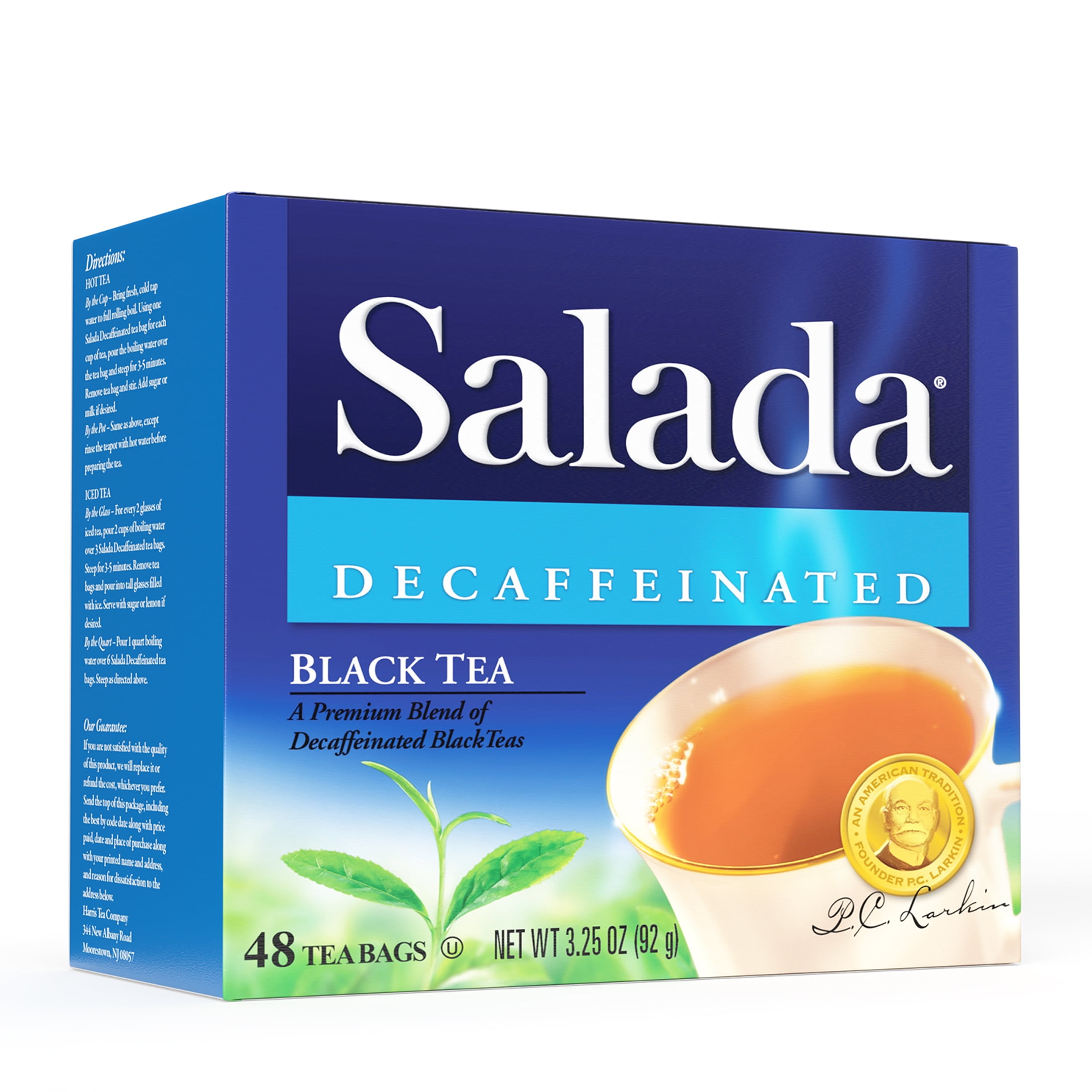 Salada Decaffeinated Black Tea Blended Strong Black Tea with 48 Individually Wrapped Tea Bags Per Box (Pack of 12) Contains Caffeine Brew Hot Flavored Rich in Antioxidants Original Blend