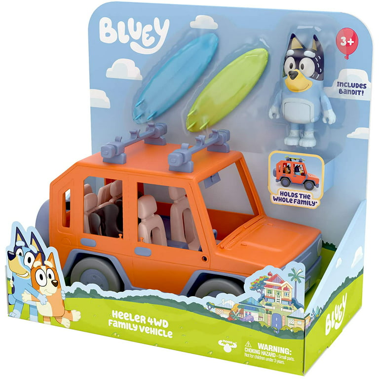 Bluey Toy Car Heeler 4WD Family Vehicle Car With Dad Bandit Surfboards  Figure 630996130186