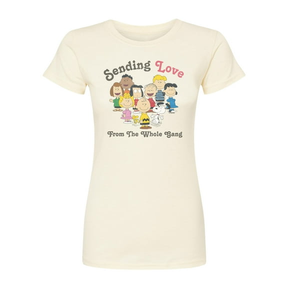 Peanuts - Gang Sends Love - Juniors Fitted Graphic T-Shirt