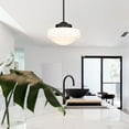 thumbnail image 4 of Golden Lighting Ingalls 1-light 12in Pendant in Matte Black and Vintage Milk Glass, 4 of 6