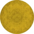 thumbnail image 1 of Ahgly Company Indoor Round Oriental Yellow Industrial Area Rugs, 4' Round, 1 of 4