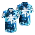 thumbnail image 2 of Camisas florales de manga corta para hombre, camisa hawaiana suelta, estilo polinesio, estilo palmera de coco, para playa, de verano, de colores brillantes, populares, de secado rápido, 2 of 5