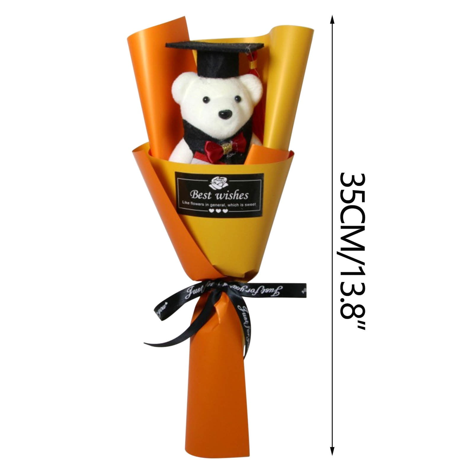 Yannianjz 5Pcs Graduation Season Foam Bears Bouquet, Cute Doctor Bear, Plush Gift Bear, Doctoral Gown Bear with Cap, forSchoolmate, Party, Keepsake