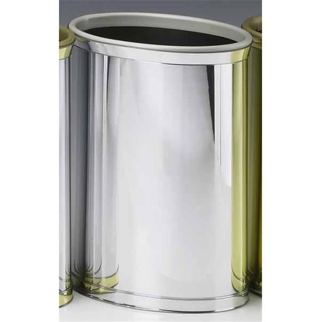 Glitz Chrome Waste Basket - Modern Bathroom Trash Can, 8.5" X 8.5" X 9.84"