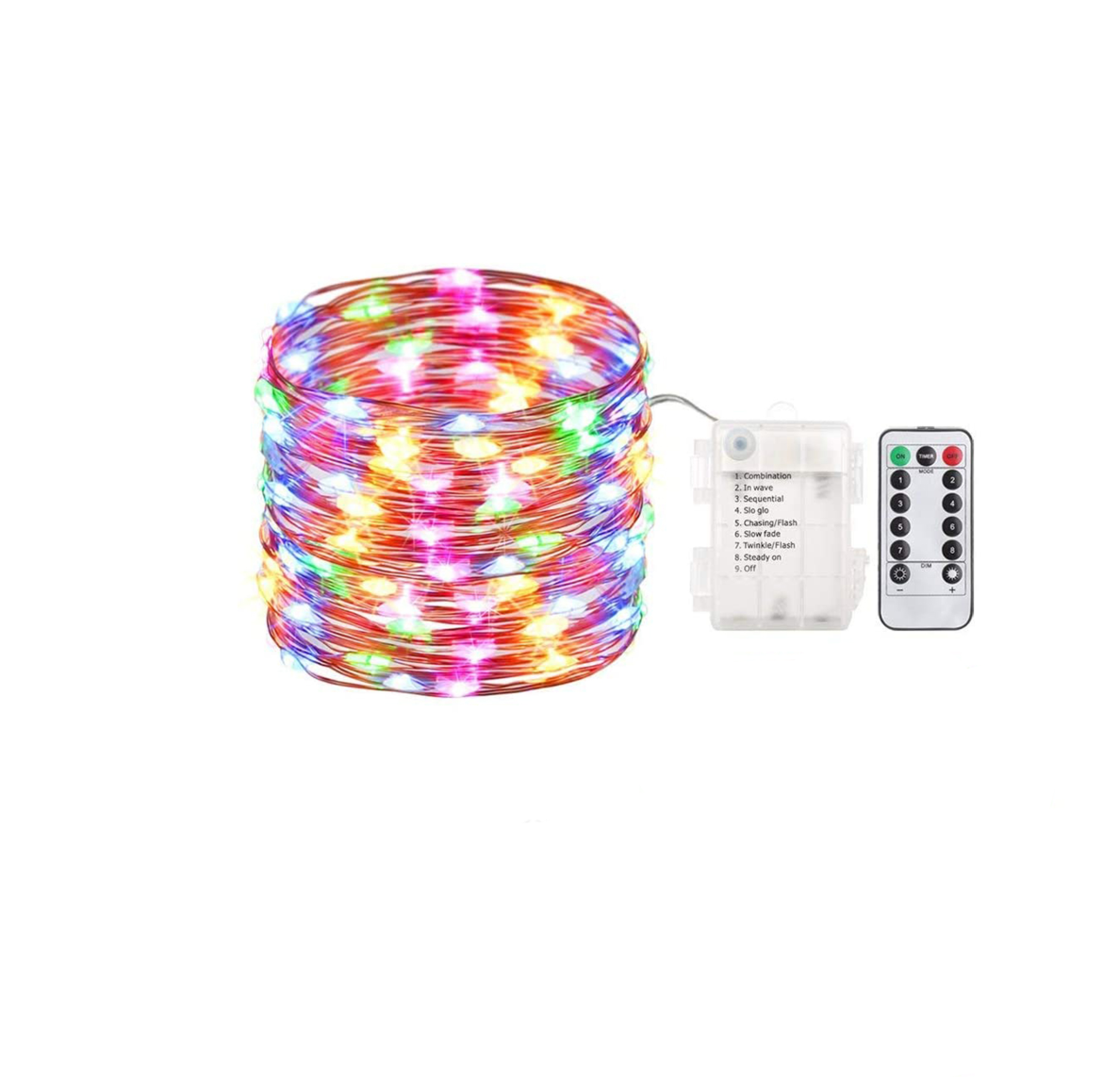33Ft Dimmable LED String Fairy Lights Multi-color Indoor Outdoor Party Remote US 