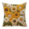 thumbnail image 2 of Homesteed 45*45cm 3D Embroidered Sunflower Throw Pillow Covers Spring Home Decor Floral Decorative Cushion Case for Sofa Bed Living Room, 2 of 7