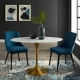 thumbnail image 2 of Modern Deco Contemporary Urban Design Kitchen Dining Room Dining Table, Metal Steel Artificial Marble, Gold White, 2 of 4