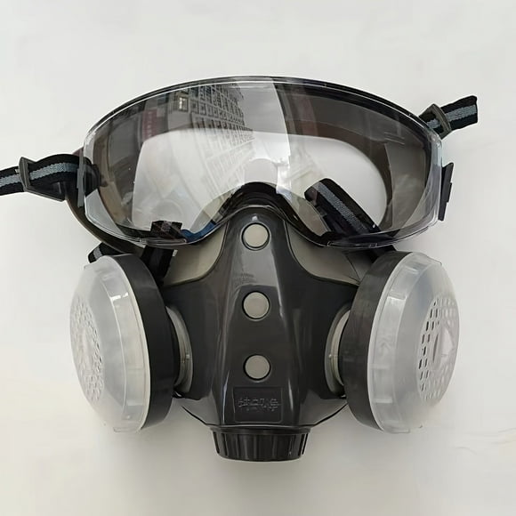 1 Set Reusable Respirator, Dust Mask Integrated Set, Half-face Mask With Goggles,