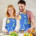 thumbnail image 4 of Women Men Adjustable Bib Apron with Pockets Yellow Tulip Cooking Kitchen Aprons, 4 of 7