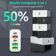thumbnail image 2 of Cargador USB Tipo C 65W 5 en 1 Adaptador Multi Puerto con Cable USB-C a Lightning Carga Rápida PD 20W, 2 of 8