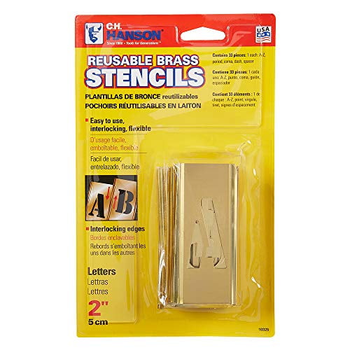 Ensemble de Pochoirs-Lettres 2 Pouces Laiton 33 Pcs