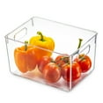 thumbnail image 4 of Set Of 4 Clear Pantry Organizer Bins Household Plastic Food Storage Basket with Cutout Handles for Kitchen, Countertops, Cabinets, Refrigerator, Freezer, Bedrooms, Bathrooms - 11" Wide, 4 of 11