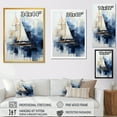 thumbnail image 4 of Designart "Nautical Geometry Boat in Blue and White" Coastal Framed Wall Art - Coastal Blue Coastal Minimalism Entryway Framed Wall Art Print, 4 of 6