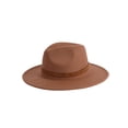 thumbnail image 2 of Deago Womens Classic Wide Brim Floppy Panama Hat with Belt Buckle Wool Fedora Hat (Khaki), 2 of 8