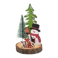 thumbnail image 2 of Decoración de mesa de Navidad de madera, adorno de escritorio, centro de mesa, de Navidad de madera para fiesta interior, chimenea, regalo para Muñeco de nieve Macarena Escultura de escritorio, 2 of 8
