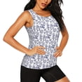 thumbnail image 2 of Xecao World Travel2 print women's scoop neck, loose-fit workout tank tops for the gym., 2 of 9