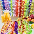 thumbnail image 3 of Collares de Flores Hawaianas ECAFOLGI Set de 50 Piezas para Fiestas Luau y Eventos Tropicales, 3 of 5