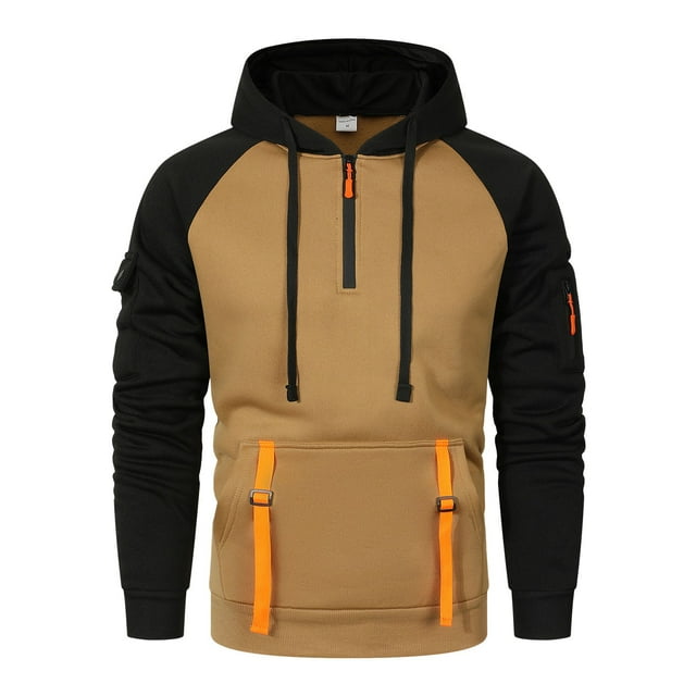 MHFRRA Sudadera con Capucha y Cremallera para Hombre, Estilo Informal, Ajustada, para Uso Diario, Otoño E Invierno, Cómoda, Suave, Ligera y Cálida Caqui