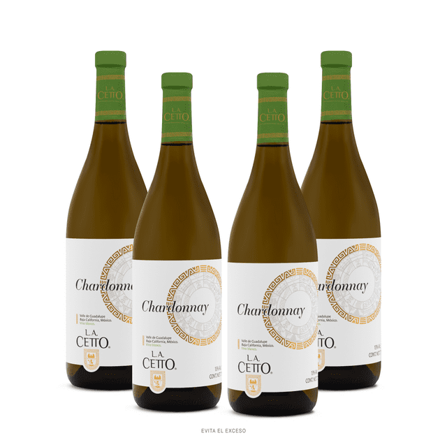 Vino Blanco Chardonnay L. A. Cetto 750ml Paquete de 4 Botellas