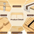 thumbnail image 4 of MELLCOM 60" x 30" Foldable Picnic Table, Portable Wooden Low Floor Table with Handle, 2 Heights Options (12.8"/16.9") & Long Table Runner, Boho Picnic Table for Beach, Camping & Indoor Study, 4 of 8
