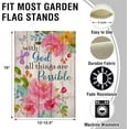 thumbnail image 2 of with God all Things are Possible Spring Home Decorative Garden Flag, Summer House Yard Religious Outdoor Peony Flower, Fall Inspirational Butterfly Faith Outside Farmhouse Small Decor 12.5 x 18, 2 of 6