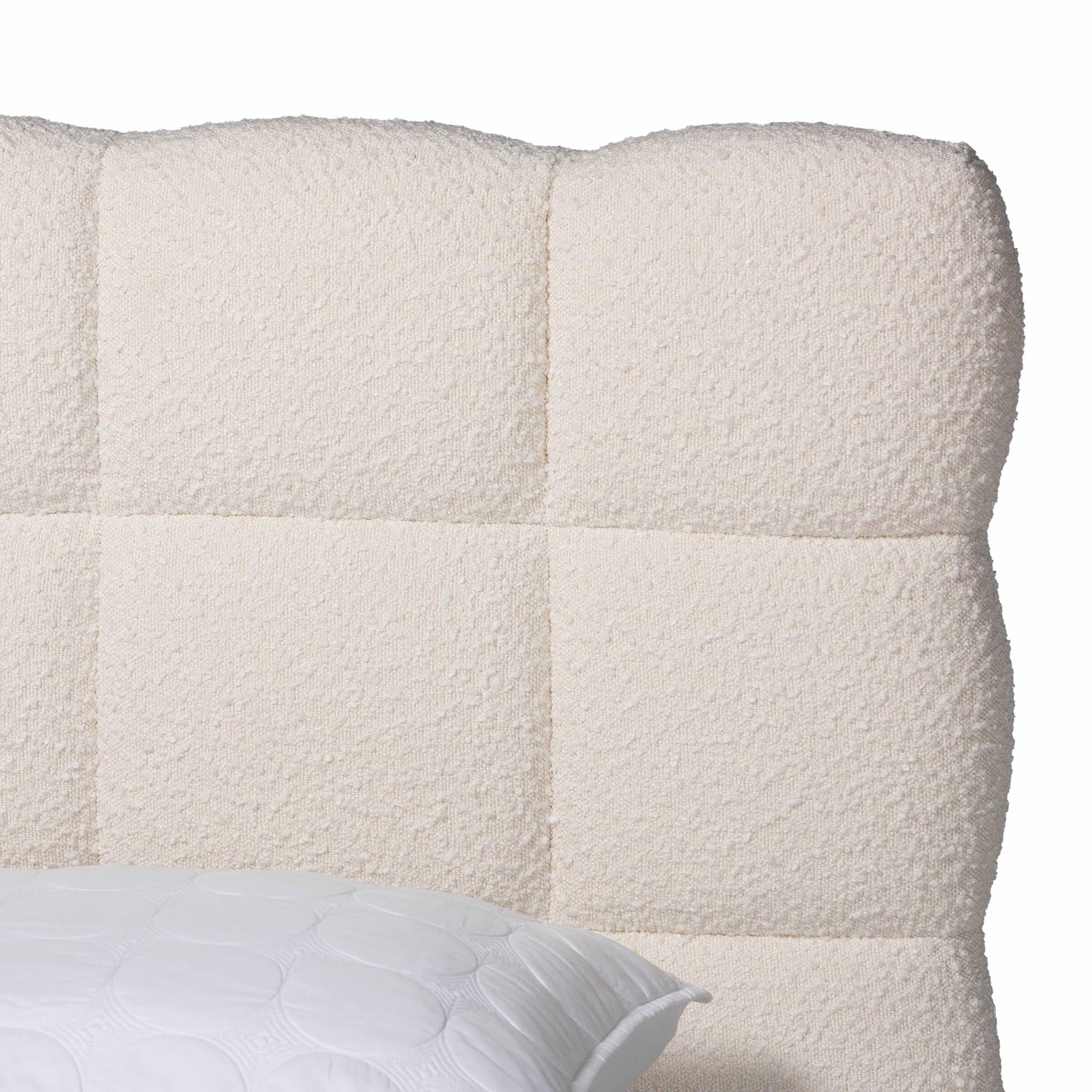 Baxton Studio Ralayna Modern Luxe Platform Bed, Queen, Ivory