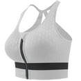 thumbnail image 6 of Women Bras Sports Bra Fitness Running Shockproof Yoga Tank Front Zipper No Steel Ring Comfort Sports Bra Gathering Shockproof Measures Comfortable Bras for Women White L, 6 of 6
