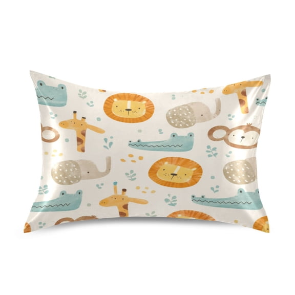 Satin Pillow Case Envelope Pillow Covers Standard Size Soft Pillow Cases for Bedroom, Watercolor Printed