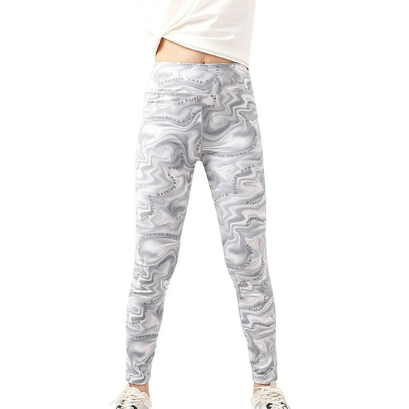 VERUGU Girls Sweatpants Kids Fashion Print Slim Fitting Sports Yoga Pants Outdoor Mosquito Repellent Long Pants Gray 8 Years