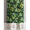 thumbnail image 6 of St. Patrick's Day Sheer Curtains 63 Inch Length 2 Panels Set Window Treatments, Watercolor Lucky Shamrocks Spring Leaves Rod Pocket Semi Curtains for Living Room/Bedroom/Kitchen Décor, 104"W x 63"L, 6 of 7