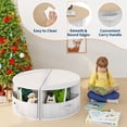 thumbnail image 4 of Kids Table and Chair Set, 5 Pieces Wooden Round Nesting Design Children Multi-Activity Table With 4 Storage Stools & 4 Fabric Drawers, Toddler Table and Chair Set for Play/Art/Reading/Craft, 4 of 7