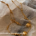 thumbnail image 4 of KCAHPAN Stylish Gold Plated Necklace Jewelry Stylish Sweater Necklace Adornment with Vintage Pumpkin Beads for Trendsetters, 4 of 9