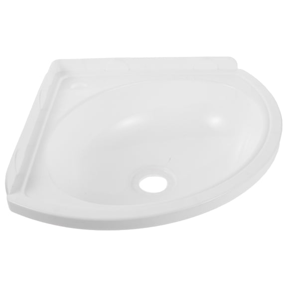 ELAYARD Wall Hung Small Corner Sink White Plastic Floating Basin Ideal for Bathroom Balcony