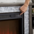 thumbnail image 4 of Resenkos Entertainment TV Stand,Entertainment CenterMantel Electric Fireplace Stone TV Media Stand, Modern Entertainment Console with 18" Fireplace Insert,Grey, 4 of 14