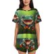 thumbnail image 1 of Fotbe Tree Frog Conjunto de Pijama Estampado para Mujer, 2 Piezas, Ropa de Dormir con Camiseta de Manga Corta y Shorts Suaves-4X-Large, 1 of 6