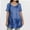 darkblue, variant on Plus Size Tops for Women Short Sleeve Shirts Casual Summer Clothes Round Neck Tunics for Leggings