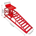 thumbnail image 3 of Sturdy Hydraulic Car Ramps Set Red 2 Pack High Lift 11000LBS Heavy-Duty Service Ramps for Automotive Maintenance, 3 of 7