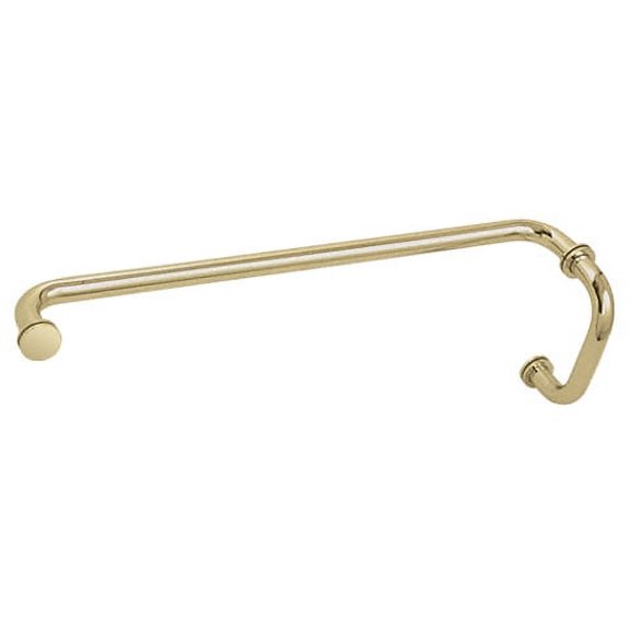 CRL BM6X24SB Satin Brass 6" Pull Handle and 24" Towel Bar BM Series Combination With Metal Washers