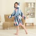 thumbnail image 4 of FORMRS Niños Bathrobe Unisex Hooded Robe Soft Plush Pajamas Sleepwear, Size 2-3T, Blue Geometric, 4 of 7