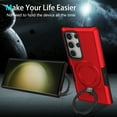 thumbnail image 5 of Decase Magnetic Stand Phone Case for Samsung Galaxy S25 Ultra,Hard PC+Soft TPU+Fulcrum Bracket Phone Case,Shockproof Anti-Drop Protective Cover,Military Cases Bult-in Hidden Bracket,Red, 5 of 9