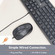 X9 Wired Keyboard and Mouse Combo - Ergonomic Full-Size USB 104-Key Keyboard and Optical Mouse Combo with Mouse Pad for Desktop, Laptop, Windows PC