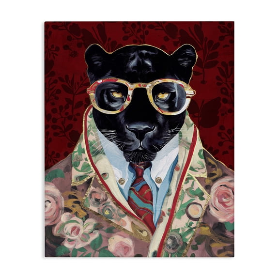 Stupell Industries Art Deco Fashionable Scarlet Panther Canvas Art, 16 x 20, by Svetlana Aleynikova