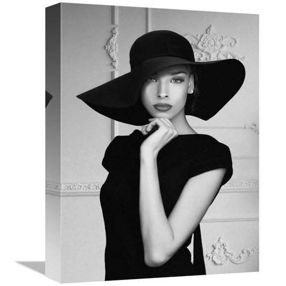 Global Gallery's 'Lady with a hat' by Lauren Julian Stretched Canvas Wall Art
